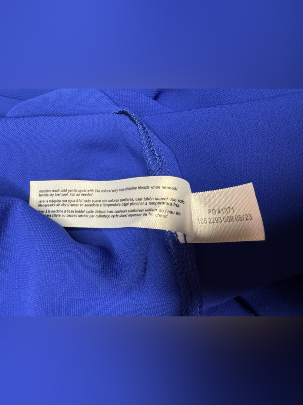 Eloquii Cobalt Tie-Neck Flutter Sleeve Blouse - Picture 8 of 8